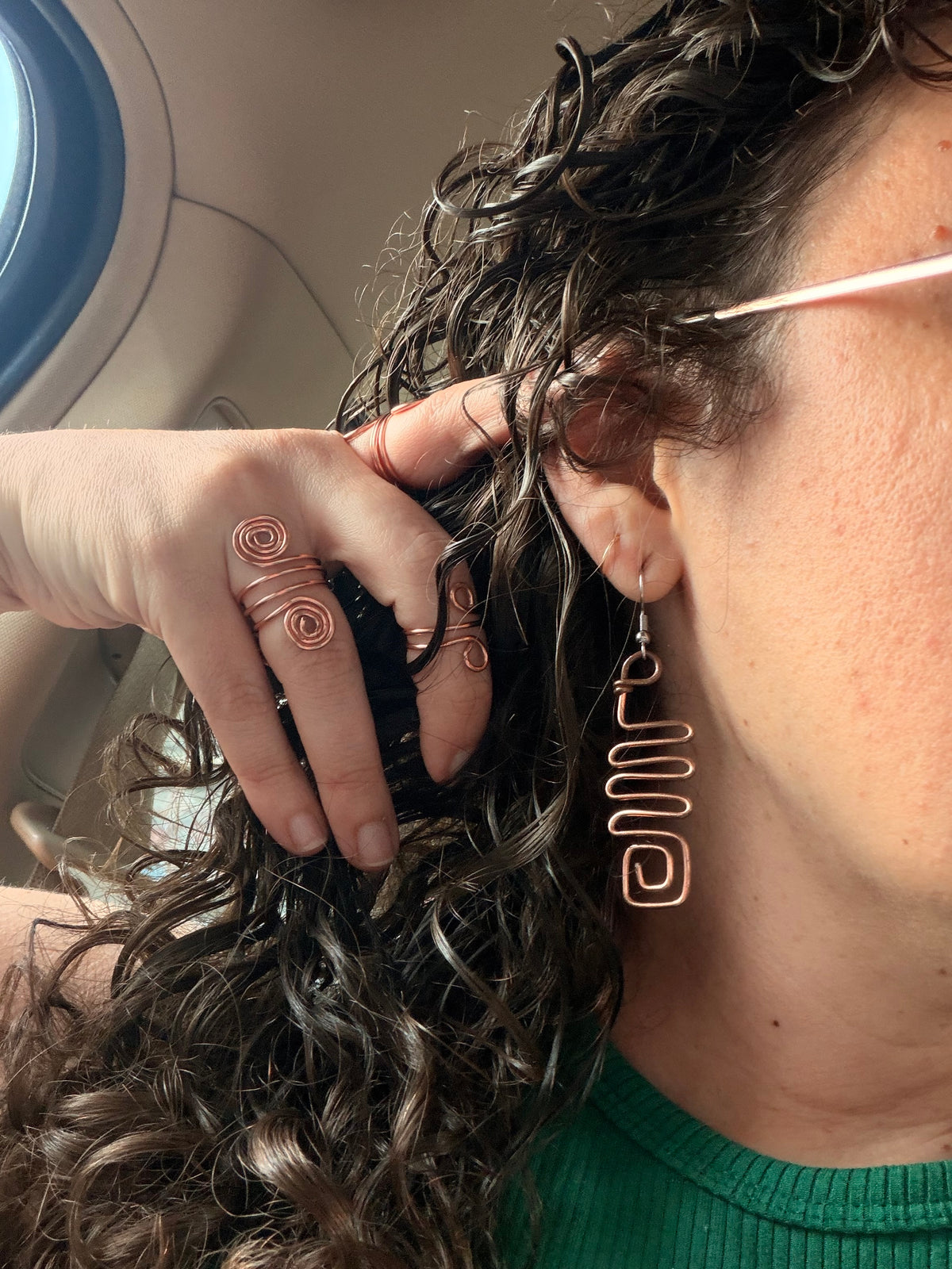 Ancient Spiral Copper Earrings