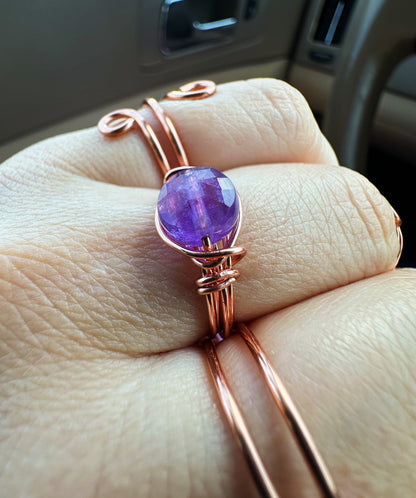 Amethyst Wire Wrapped Ring