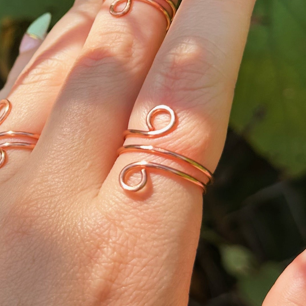 Double Swirl Wire Wrapped Ring