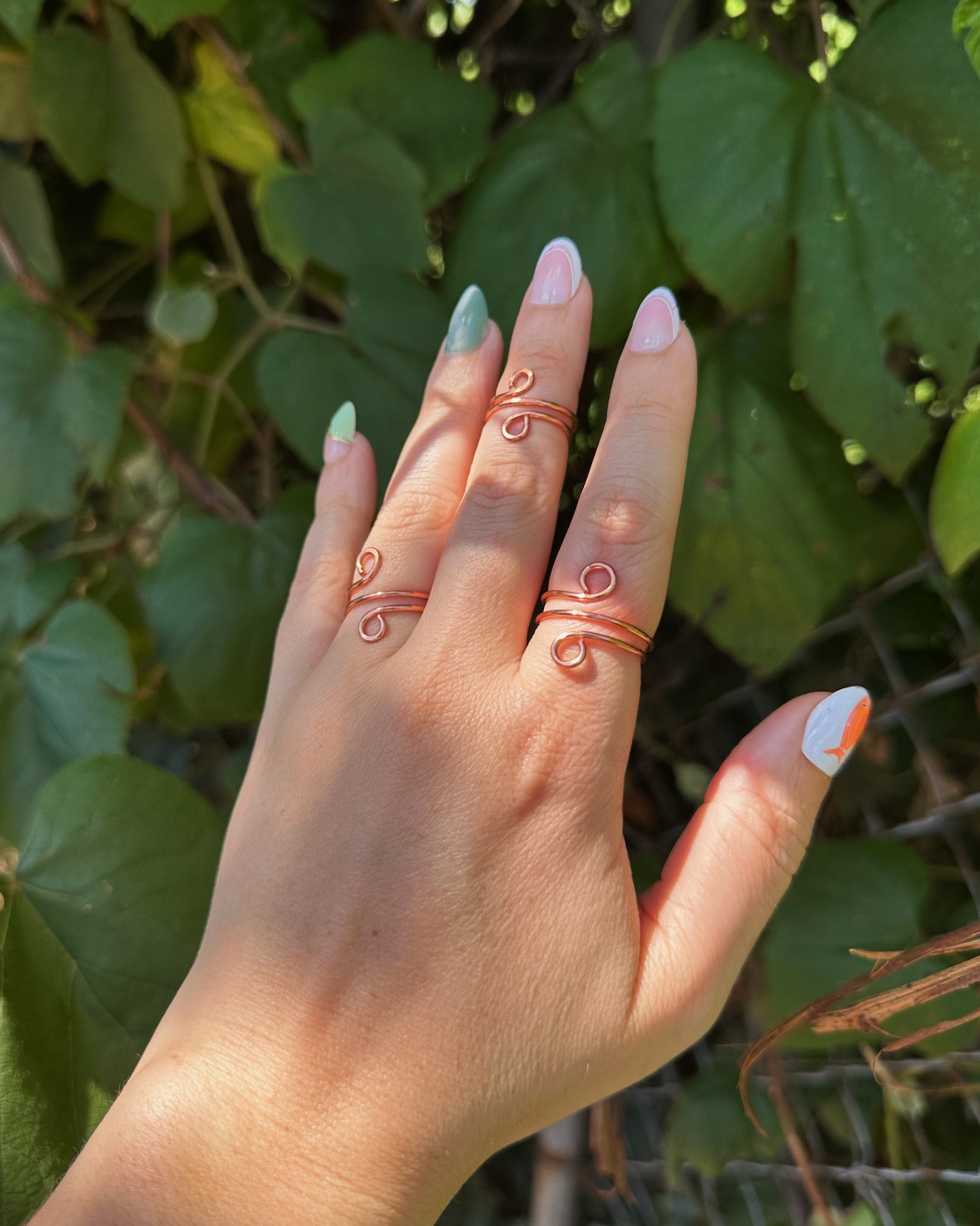 Double Swirl Wire Wrapped Ring