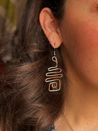 Ancient Spiral Copper Earrings