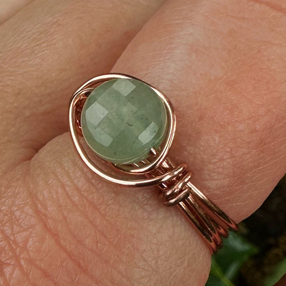 Aventurine Wire Wrapped Ring