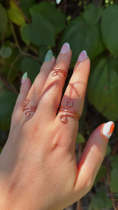 Double Swirl Wire Wrapped Ring