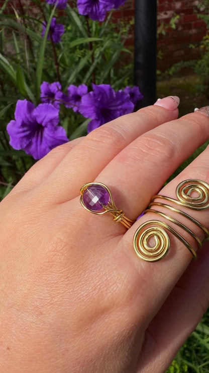 Amethyst Wire Wrapped Ring